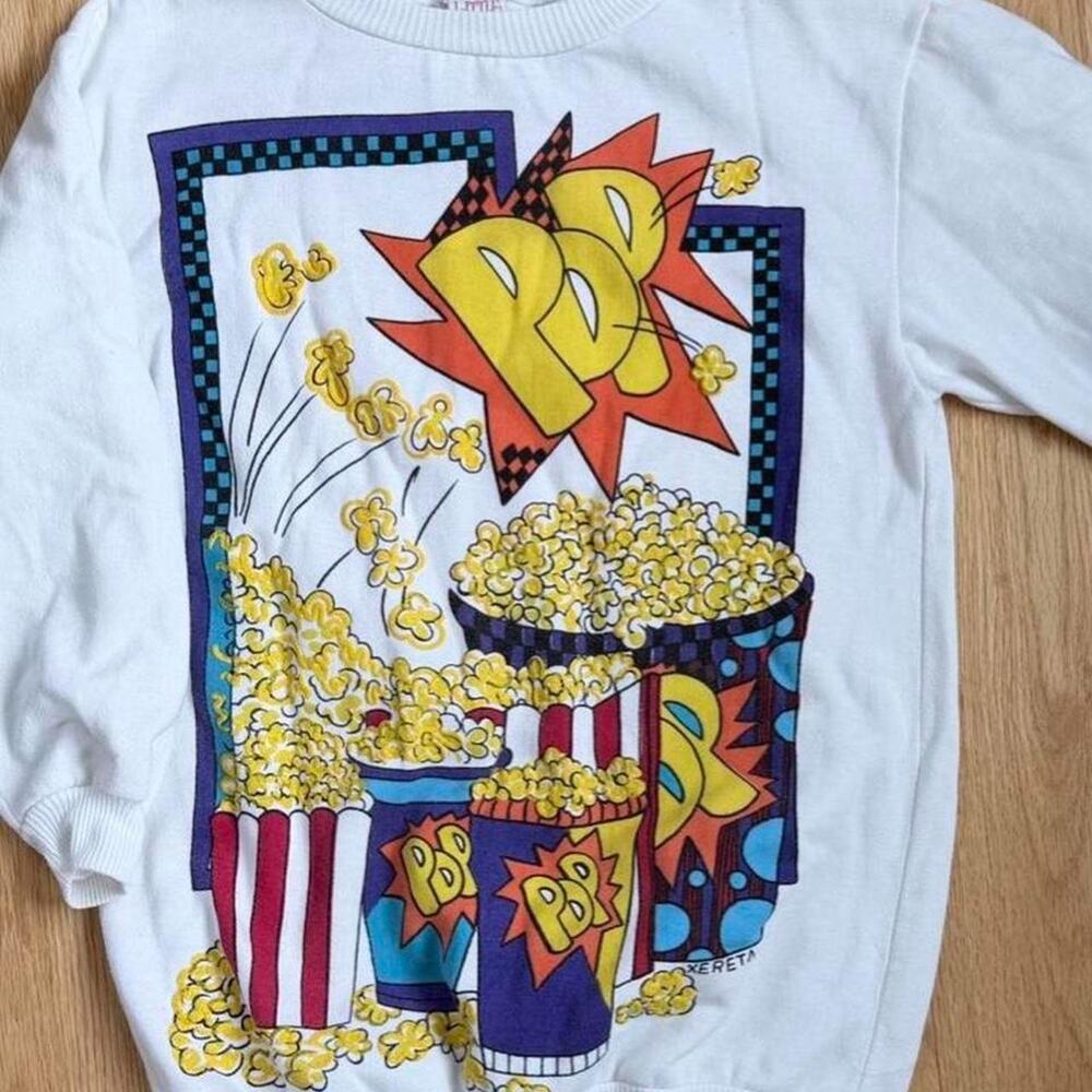 Little lady 80s popcorn sweatshirt